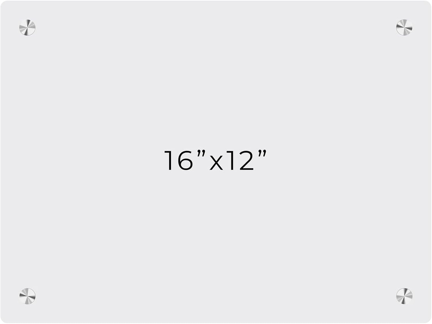 12x16 Dry Erase Board for Wall - with .25 Clear Acrylic and Chrome Stand Off Finish - Perfect Whiteboard for Office, Home, Classroom - Durable and Stylish .25 Clear Acrylic Dry Erase Board