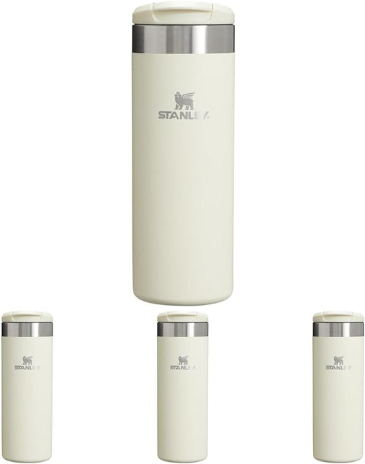 Stanley AeroLight Transit Bottle 16 oz | Locking Drink Through Lid | Leak Resistant Water Bottle or Coffee Travel Mug | Lightweight Insulated Stainless Steel | BPA-Free | Cream (Pack of 4)