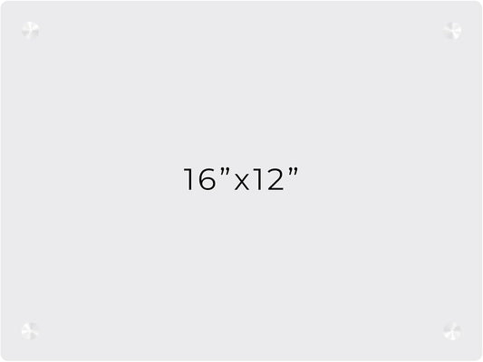 12x16 Dry Erase Board for Wall - with .25 Clear Acrylic and White Stand Off Finish - Perfect Whiteboard for Office, Home, Classroom - Durable and Stylish .25 Clear Acrylic Dry Erase Board