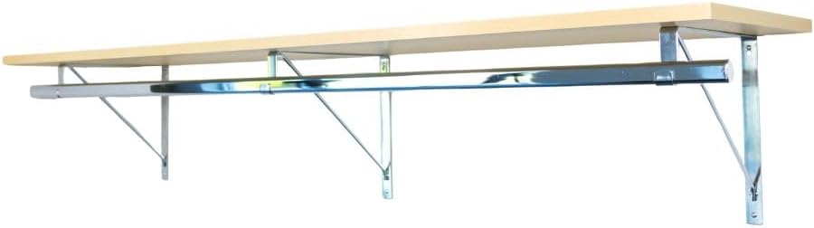 Custom Cut-to-Size Premium Wall-Mounted Shelf with Rod and Bracket Kit. 3/4" Thick Shelves, 14 inches deep. Customize The Length from 16" up to 72".