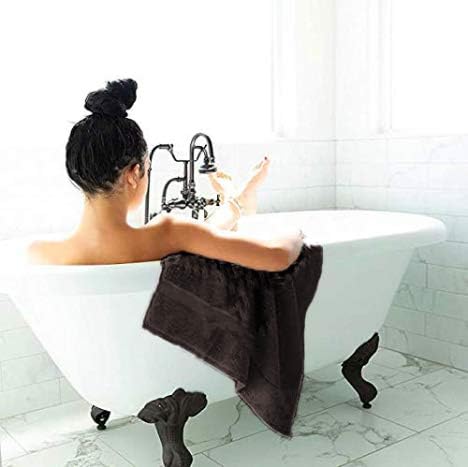 SALBAKOS 100% Turkish Cotton 6-Piece Towel Set | Heirloom Quality Hotel & Spa Collection | Soft, Super Absorbent 2 Washcloth, 2 Hand, 2 Bath Towel Sets | Made in Turkey (Chocolate, 6 Piece Towel Set)