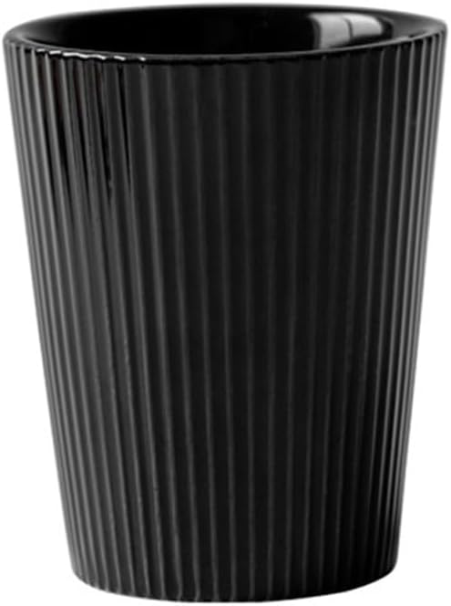 Ceramic Vertical Stripe Toothbrush Cup, Couple Ceramic Toothbrush Cup, Bathroom Tumbler, Striped Ceramic Coffee Mug, Drinking Cup (Black)
