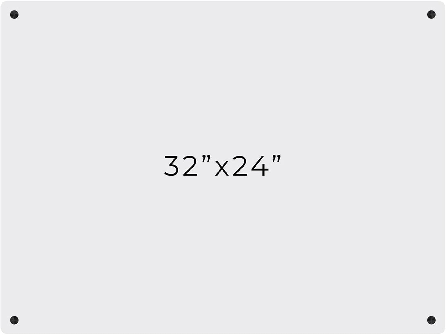 24x32 Dry Erase Board for Wall - with .25 Clear Acrylic and Black Stand Off Finish - Perfect Whiteboard for Office, Home, Classroom - Durable and Stylish .25 Clear Acrylic Dry Erase Board