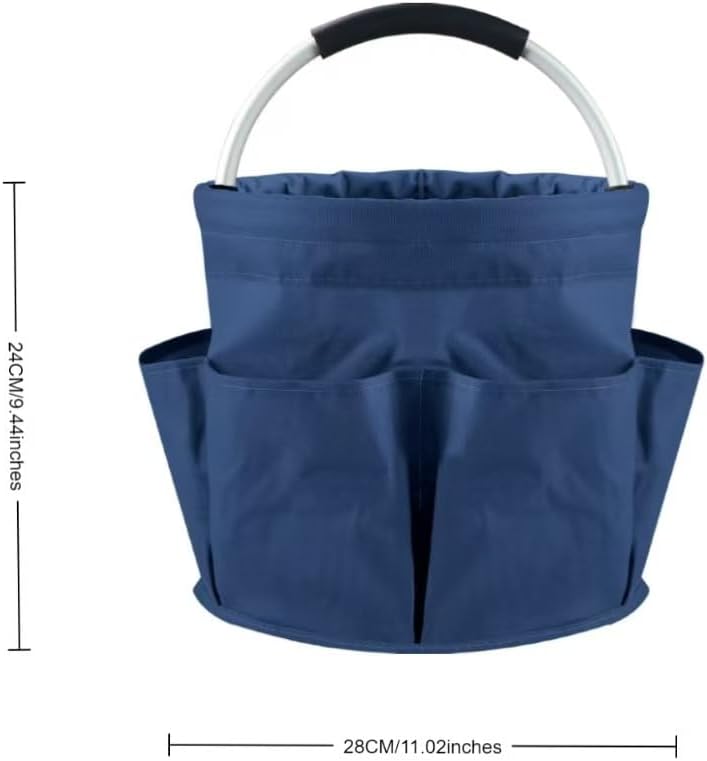 17L Cleaning Caddy With Handle, Foldable Storage Cleaning Product Organizer, Cleaning Caddy Organiser, Outdoor Camping，Portable Multifunctional Cleaning Bucket tool Bag Organizer (navy blue)