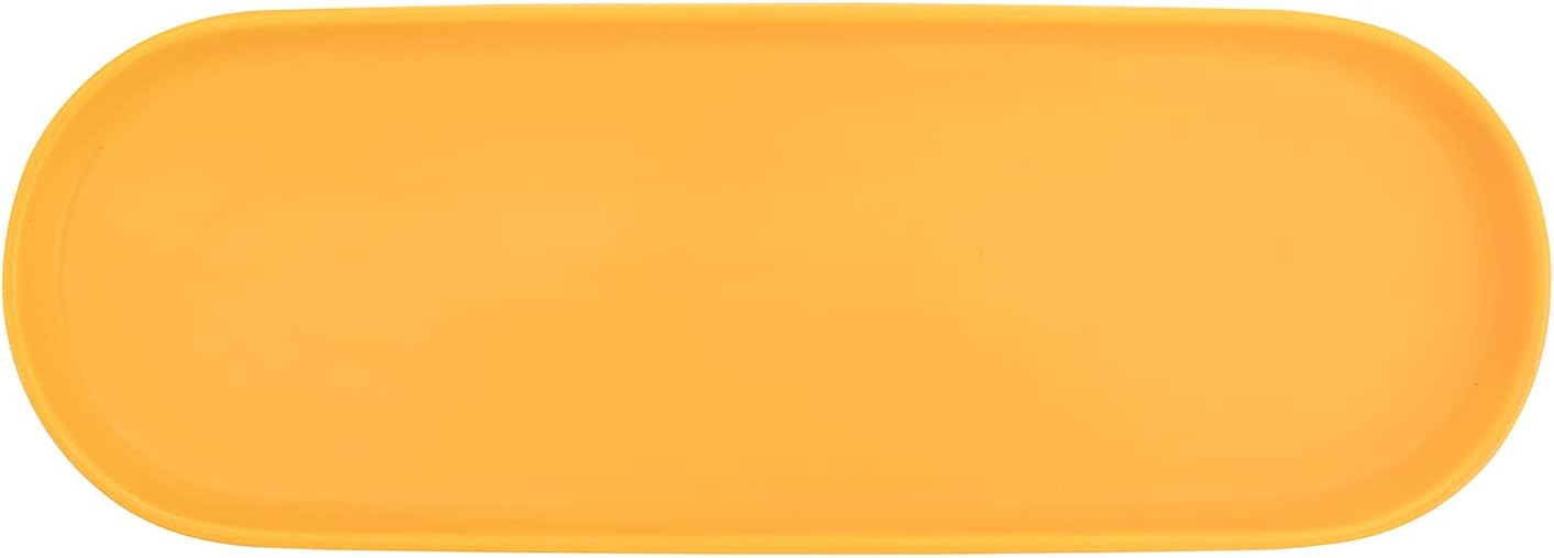 Simple Style Ceramic Sink Tray - Bathroom and Kitchen Cosmetics Dish, Candle and Perfume Tray (Yellow)