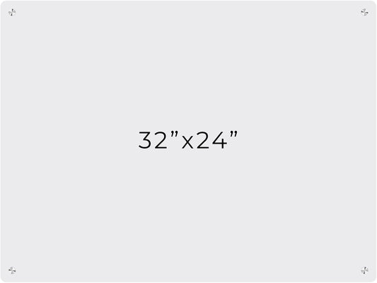 24x32 Dry Erase Board for Wall - with .25 Clear Acrylic and Chrome Stand Off Finish - Perfect Whiteboard for Office, Home, Classroom - Durable and Stylish .25 Clear Acrylic Dry Erase Board