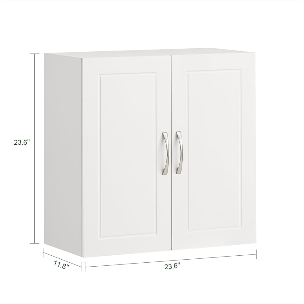 Haotian Wall Cabinet Laundry Room, Medicine Cabinet for Bathroom Kitchen Garage, Wall Storage Cabinet with Adjustable Shelf, White FRG231-W
