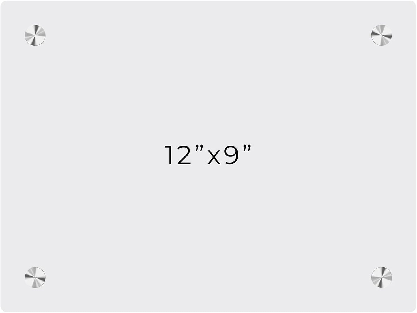 9x12 Dry Erase Board for Wall - with .25 Clear Acrylic and Chrome Stand Off Finish - Perfect Whiteboard for Office, Home, Classroom - Durable and Stylish .25 Clear Acrylic Dry Erase Board