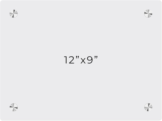 9x12 Dry Erase Board for Wall - with .25 Clear Acrylic and Chrome Stand Off Finish - Perfect Whiteboard for Office, Home, Classroom - Durable and Stylish .25 Clear Acrylic Dry Erase Board