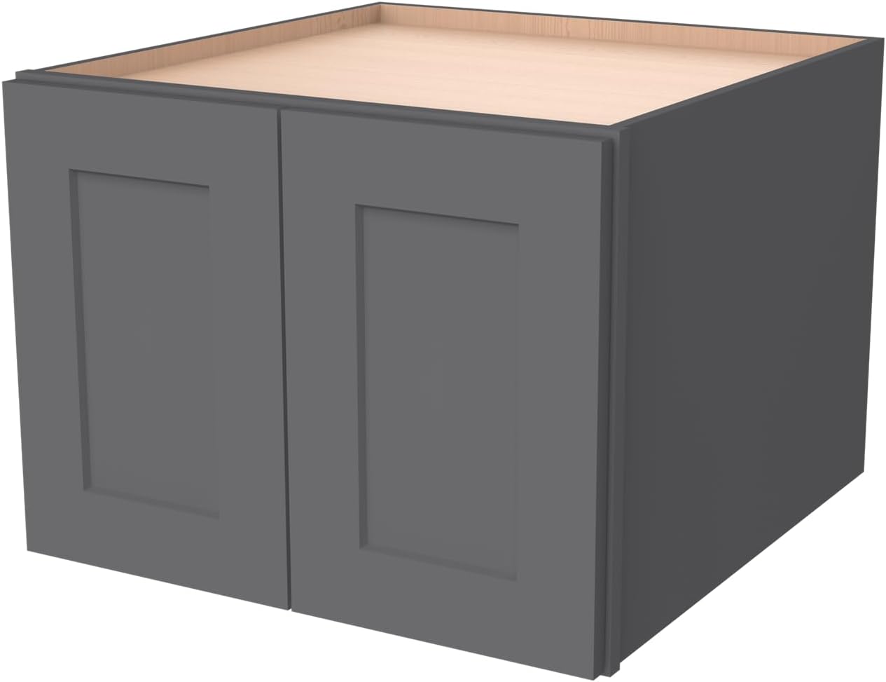 Solid Wood Wall Cabinet,Shaker Style Wall-Mounted Kitchen Storage Cabinet with Soft-Close Doors, RTA Pantry Organizer for Bathroom, Garage, Laundry (Pebble Gray, 33" W x 24" D x 24" H)