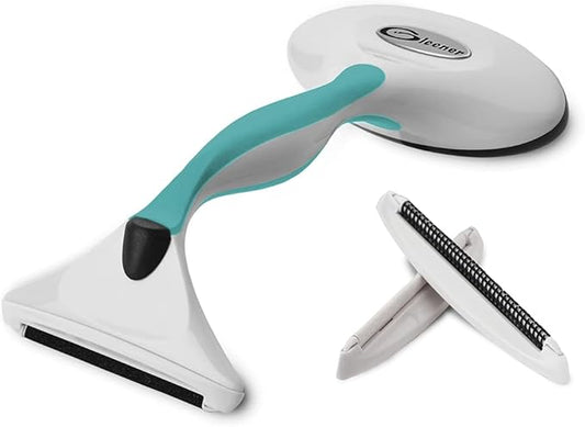 GLEENER Fabric Shaver & Lint Remover |Battery-Free 4-in-1 Depiller with 3 Fabric-Safe Edges for Clothes & Upholstery (Turquoise)