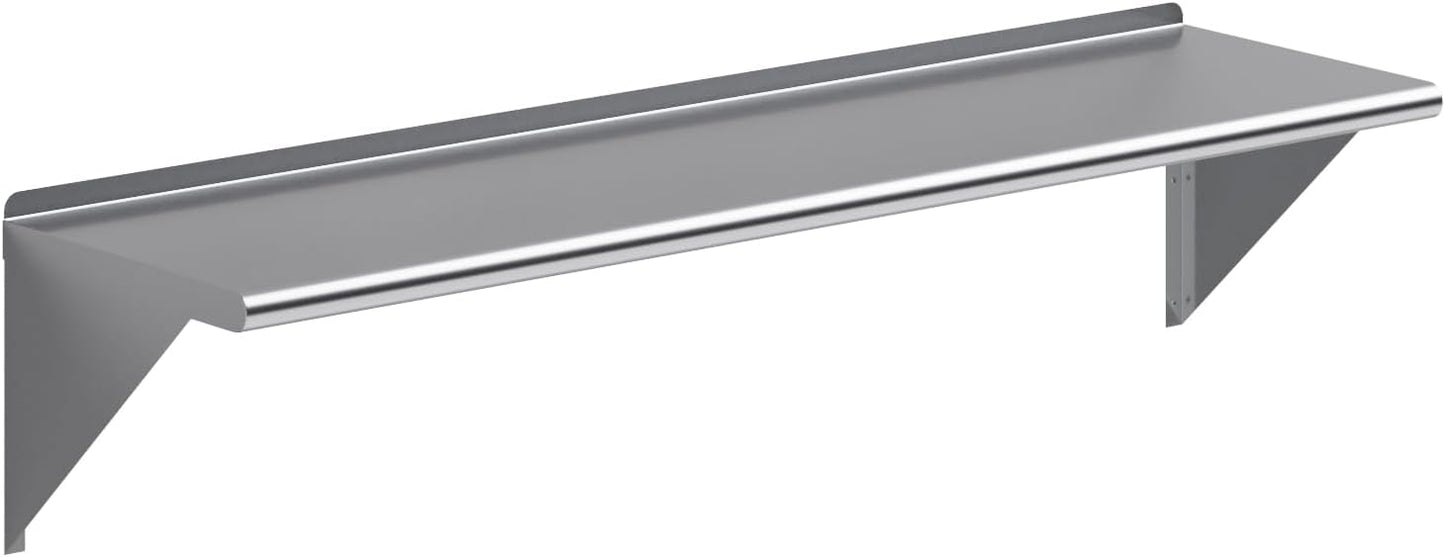 AmGood 16 in. x 60 in. Stainless Steel Wal Mount Shelf. Commercial/Home. Kitchen, Restaurant, Garage, Laundry, Utility Room. NSF