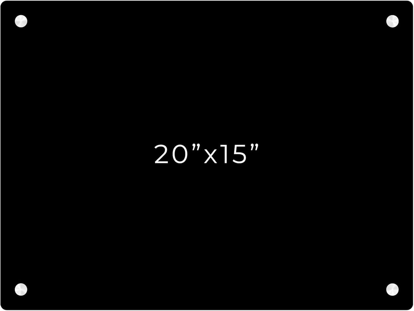 15x20 Dry Erase Board for Wall - with .25 Black Acrylic and White Stand Off Finish - Perfect Whiteboard for Office, Home, Classroom - Durable and Stylish .25 Black Acrylic Dry Erase Board
