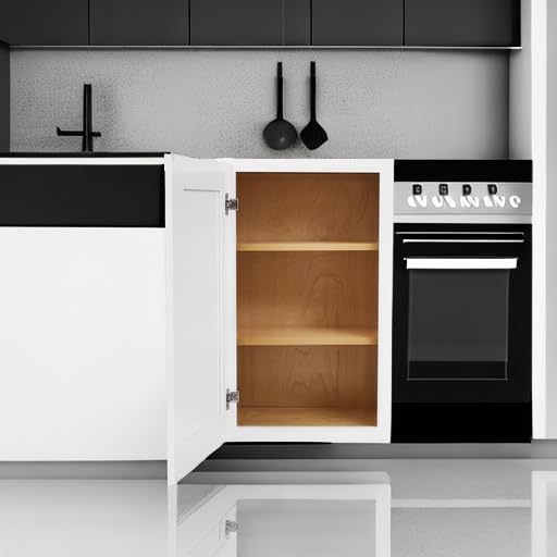 White Shaker Wall Cabinet - Ready to Assemble, Perfect for Kitchen, Laundry, and Bathroom Storage - 12" W x 30" H x 12" D