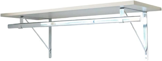 Custom Cut-to-Size Premium Wall-Mounted Shelf with Rod and Bracket Kit. 3/4" Thick Shelves, 14 inches deep. Customize The Length from 16" up to 72".