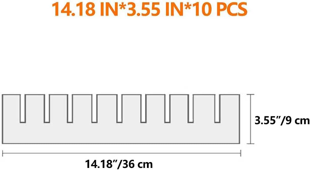10Pcs Drawer Dividers, 14.18" x 3.55", Thick, DIY Organizer Separator, Large Adjustable Dresser Drawer Organizer for Clothes, Bedroom, Bathroom, Kitchen Cutlery, Desk, Office Storage