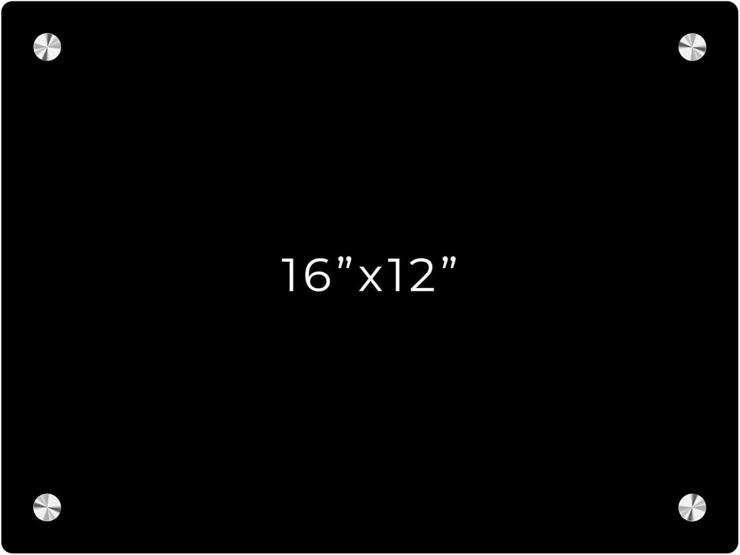 12x16 Dry Erase Board for Wall - with .25 Black Acrylic and Chrome Stand Off Finish - Perfect Whiteboard for Office, Home, Classroom - Durable and Stylish .25 Black Acrylic Dry Erase Board