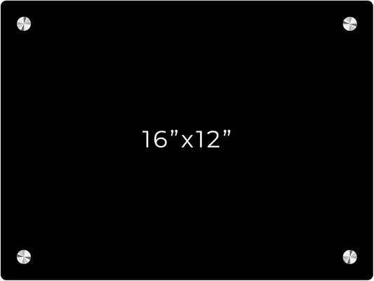 12x16 Dry Erase Board for Wall - with .25 Black Acrylic and Chrome Stand Off Finish - Perfect Whiteboard for Office, Home, Classroom - Durable and Stylish .25 Black Acrylic Dry Erase Board