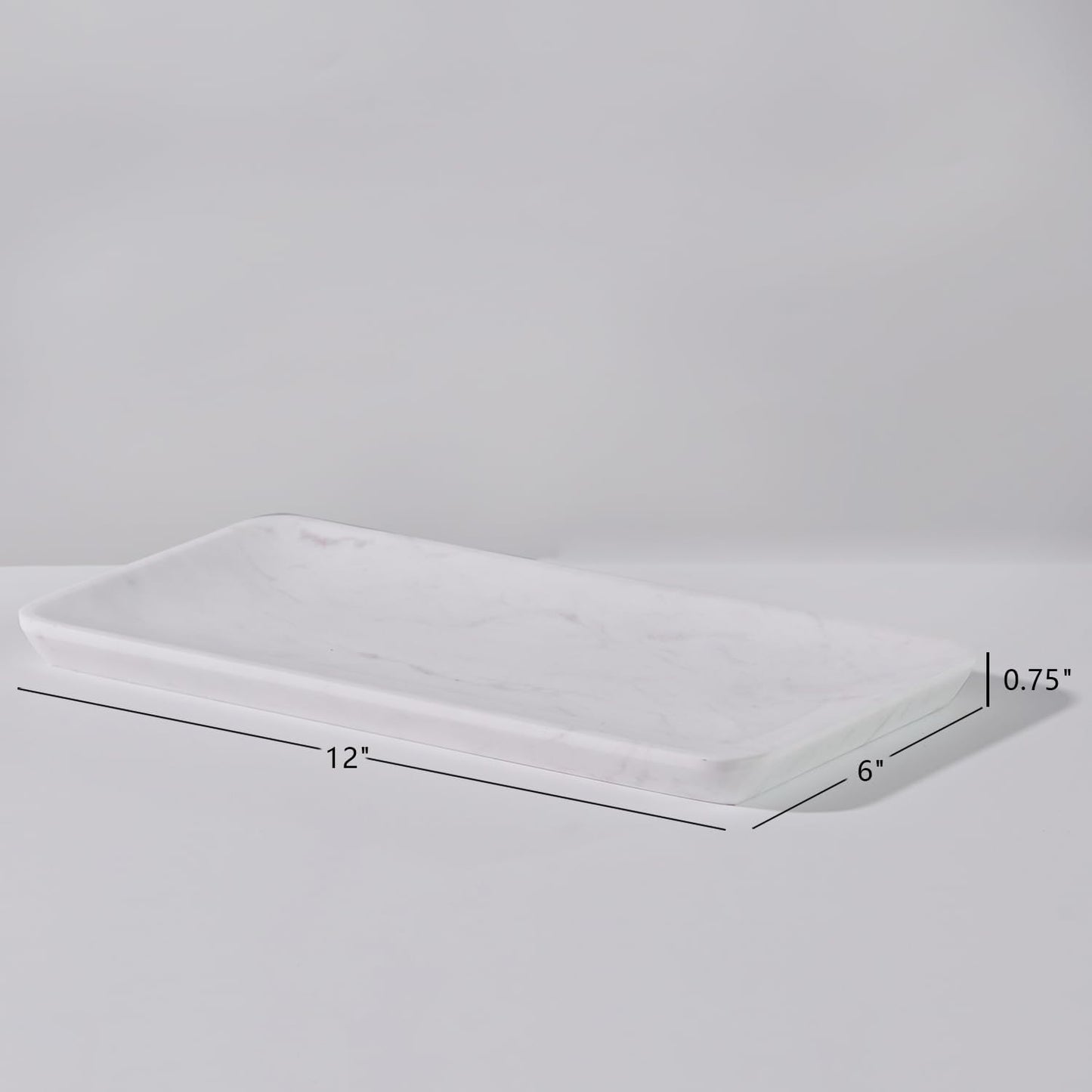 Luxury White Marble Bathroom Essentials Set - Elegant Spa Collection with Timeless Design, High-End Bath Accessories, Premium Stone Craftsmanship for Modern & Classic Decor (Vanity Tray)