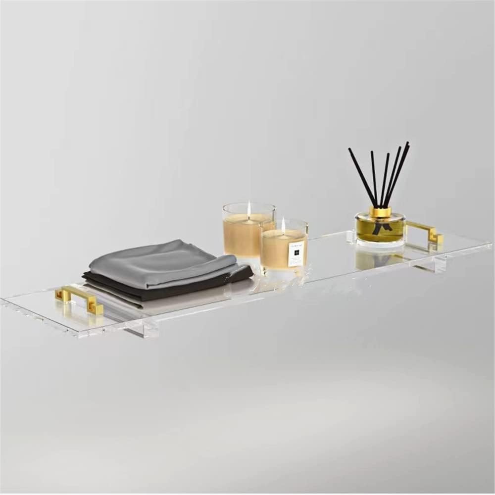 WANLIAN 33-Inch Luxury Bathtub Caddy Tray for Bathroom - Shower Storage Organizer Shelf With Gold Handles