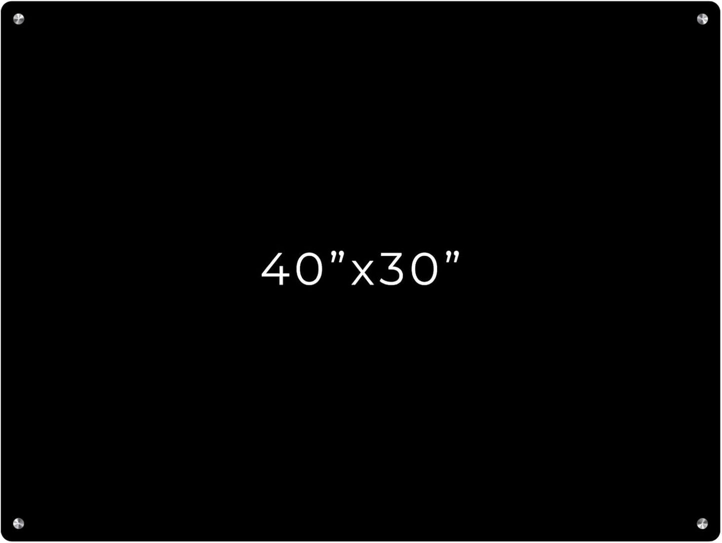 30x40 Dry Erase Board for Wall - with .25 Black Acrylic and Satin Stand Off Finish - Perfect Whiteboard for Office, Home, Classroom - Durable and Stylish .25 Black Acrylic Dry Erase Board