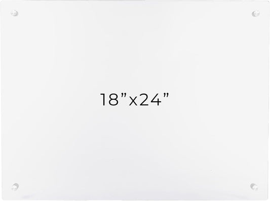 18x24 Dry Erase Board for Wall - with .25 Clear Acrylic and White Stand Off Finish - Perfect Whiteboard for Office, Home, Classroom - Durable and Stylish .25 Clear Acrylic Dry Erase Board