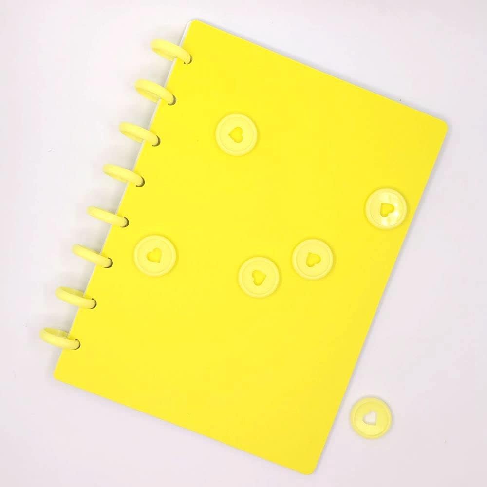100pcs Planner Expander Discs 1.26Inch Book Binding Disc For Discbound Notebook Accessories Heart Binder Rings(Yellow,1.26 inch/32 mm)