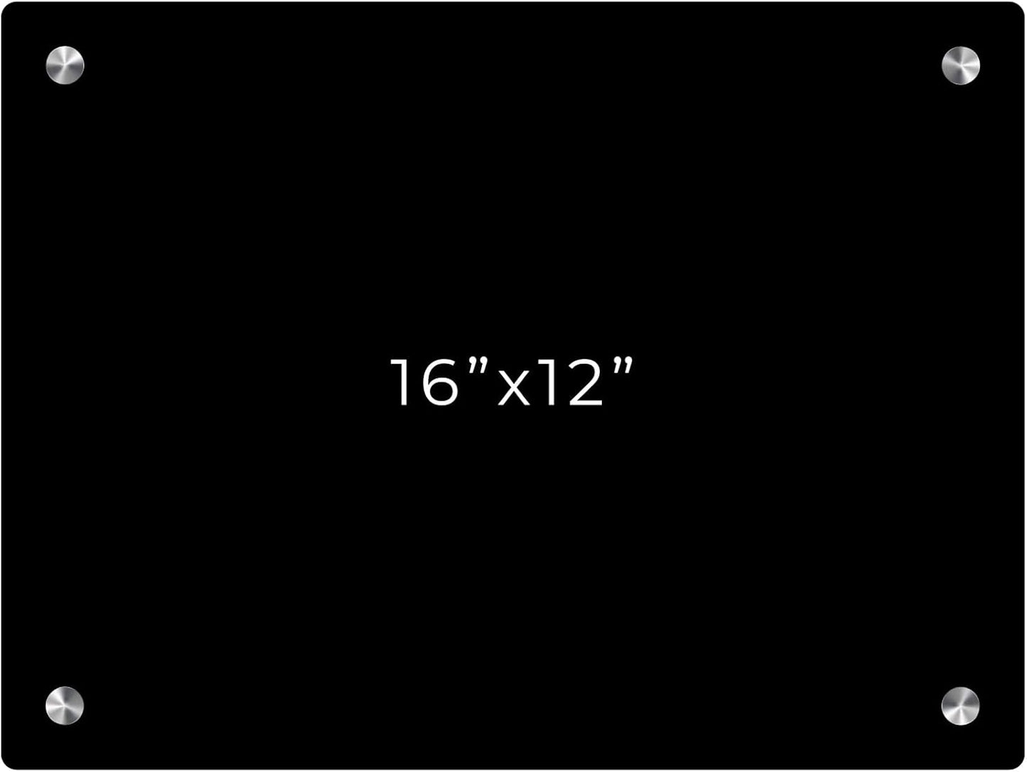 12x16 Dry Erase Board for Wall - with .25 Black Acrylic and Satin Stand Off Finish - Perfect Whiteboard for Office, Home, Classroom - Durable and Stylish .25 Black Acrylic Dry Erase Board