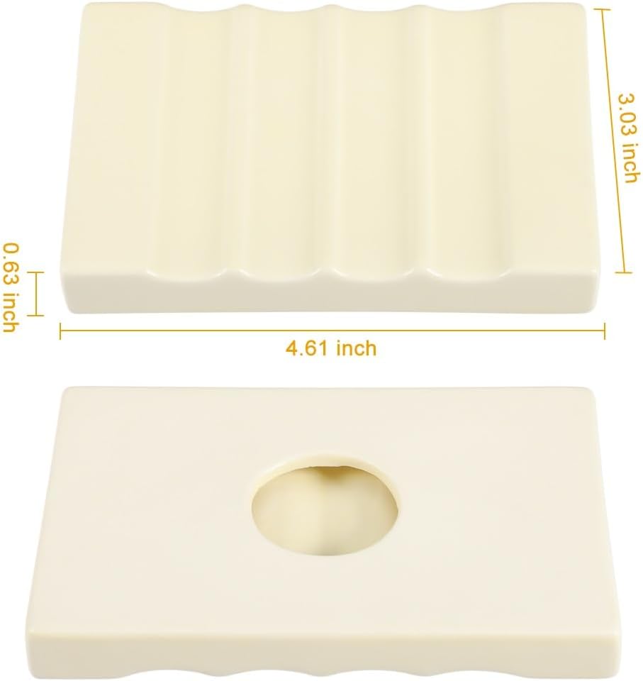 Soap Dish for Bathroom Sink and Shower Ceramic Soap Tray, Small Bar Soap Holder with Drainage Non-Slip Luxury Bathroom Decor Accessories (White)