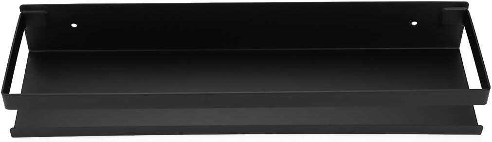 OwnMy Bathroom Shower Shelf Stainless Steel Bath Kitchen Basket Shower Caddy Rack, Rustproof Metal Bathroom Storage Floating Shelves Wall Mounted Shower Corner Rectangular Shelf - 16 Inch Black