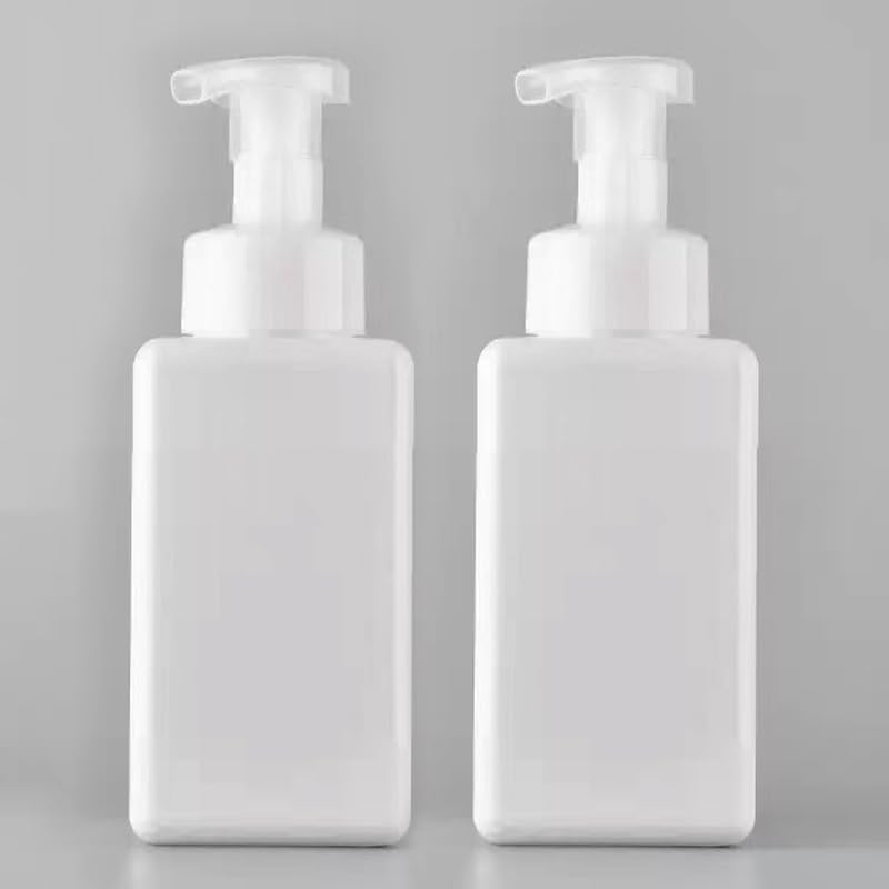 2 PCS-Foaming Soap Dispenser, Hand Soap Dispenser, Refillable Foam Liquid Hand Soap Empty Plastic Pump Bottle Container for Bathroom Vanities, Kitchen Sink, Hospital, Clinic（17 oz ） (White)