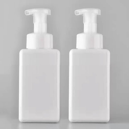 2 PCS-Foaming Soap Dispenser, Hand Soap Dispenser, Refillable Foam Liquid Hand Soap Empty Plastic Pump Bottle Container for Bathroom Vanities, Kitchen Sink, Hospital, Clinic（17 oz ） (White)