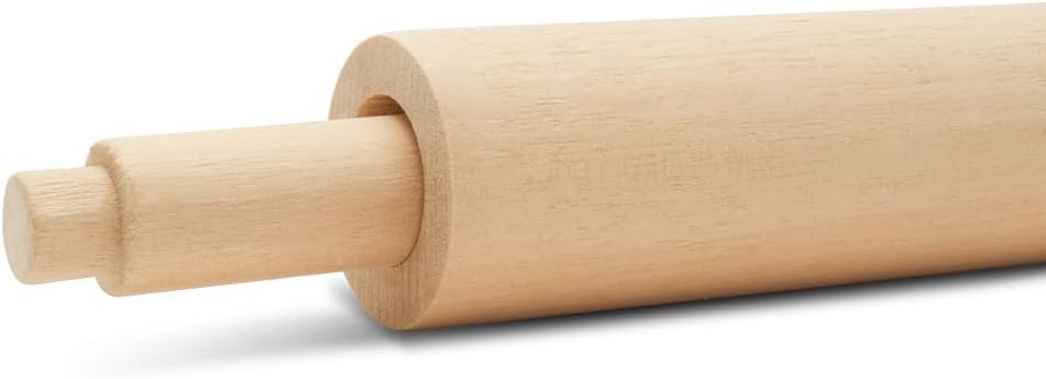 Spring-Loaded Bathroom Toilet Paper Holder Wall Mount Rod 5-inch, Pack of 1 Wood Toilet Paper Spring Rod for Replacements, by Woodpeckers