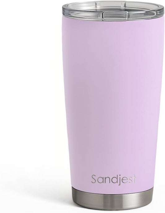 SANDJEST Purple Tumbler 20oz Stainless Steel Double Wall Vacuum Insulated, Travel Coffee Cup, Gifts for Men Women Birthday Christmas