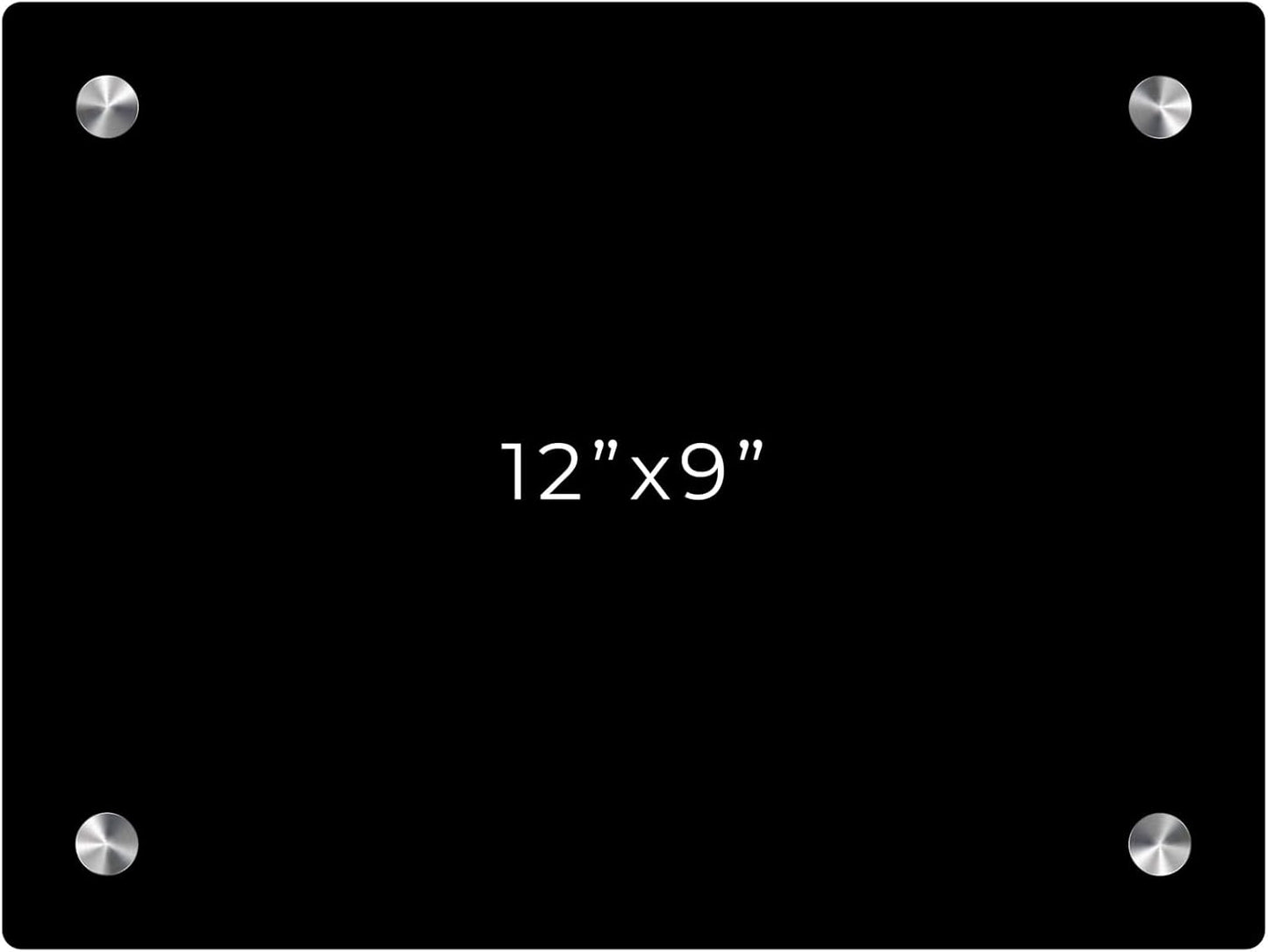 9x12 Dry Erase Board for Wall - with .25 Black Acrylic and Satin Stand Off Finish - Perfect Whiteboard for Office, Home, Classroom - Durable and Stylish .25 Black Acrylic Dry Erase Board