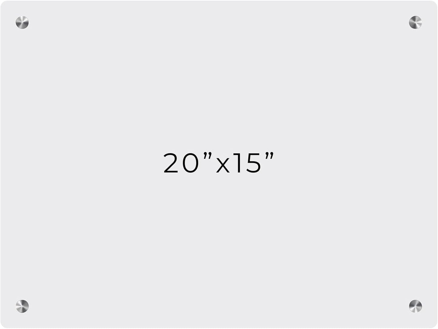 15x20 Dry Erase Board for Wall - with .25 Clear Acrylic and Satin Stand Off Finish - Perfect Whiteboard for Office, Home, Classroom - Durable and Stylish .25 Clear Acrylic Dry Erase Board