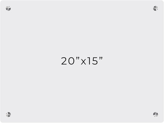 15x20 Dry Erase Board for Wall - with .25 Clear Acrylic and Satin Stand Off Finish - Perfect Whiteboard for Office, Home, Classroom - Durable and Stylish .25 Clear Acrylic Dry Erase Board