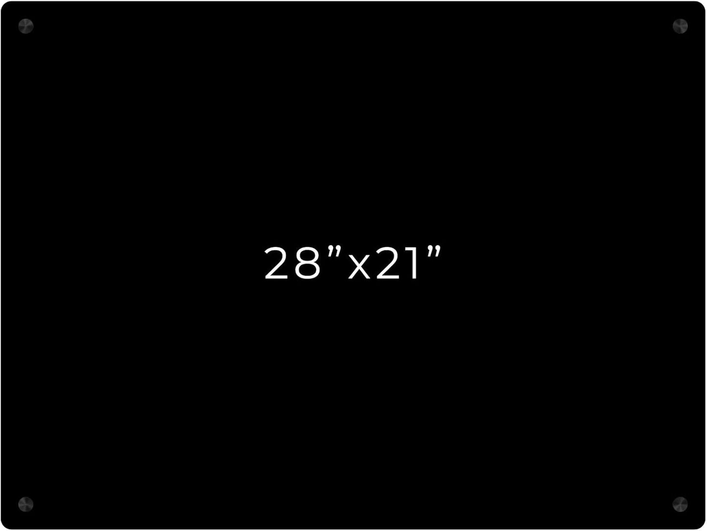 21x28 Dry Erase Board for Wall - with .25 Black Acrylic and Black Stand Off Finish - Perfect Whiteboard for Office, Home, Classroom - Durable and Stylish .25 Black Acrylic Dry Erase Board