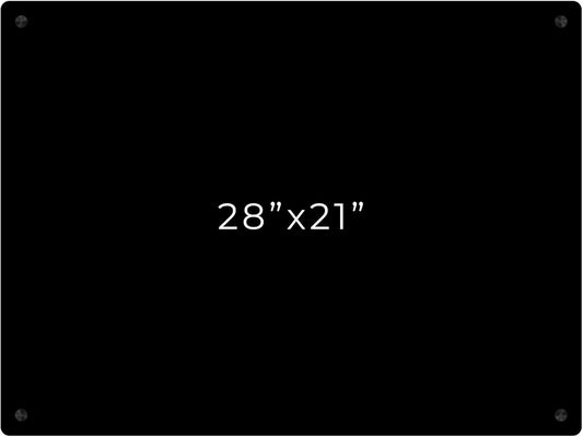 21x28 Dry Erase Board for Wall - with .25 Black Acrylic and Black Stand Off Finish - Perfect Whiteboard for Office, Home, Classroom - Durable and Stylish .25 Black Acrylic Dry Erase Board