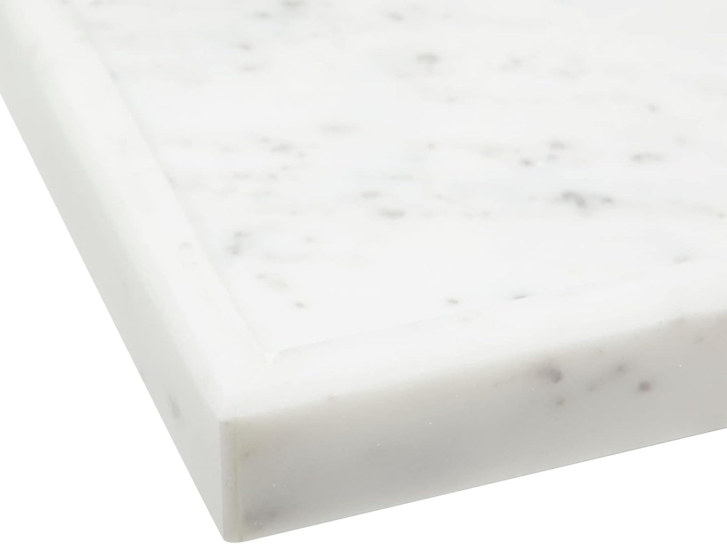 Juvale Large Marble Vanity Tray - Jewelry & Cosmetic Organizer with Drawer Organizer - Bathroom Display with Soap Tray - Home Accent Piece with Marble Decor - 11.7 x 7.7 x 1.1 in White
