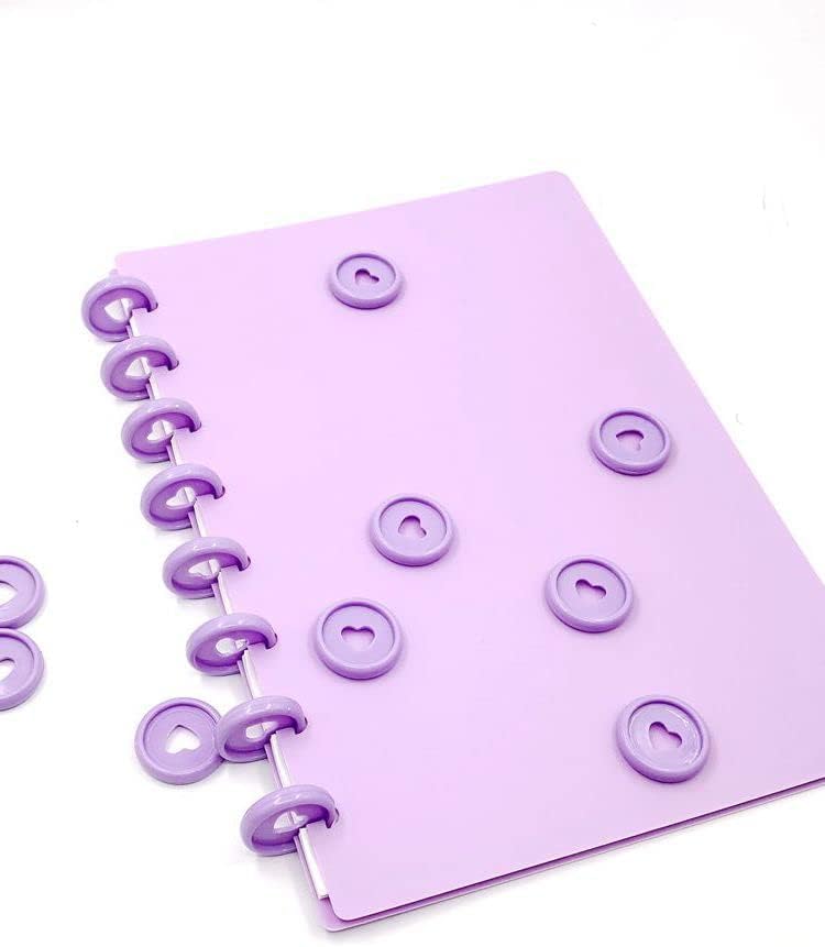 100pcs Planner Expander Discs 1.26Inch Book Binding Disc For Discbound Notebook Accessories Heart Binder Rings(Purple,1.26 inch/32 mm)