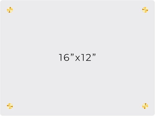 12x16 Dry Erase Board for Wall - with .25 Clear Acrylic and Gold Stand Off Finish - Perfect Whiteboard for Office, Home, Classroom - Durable and Stylish .25 Clear Acrylic Dry Erase Board