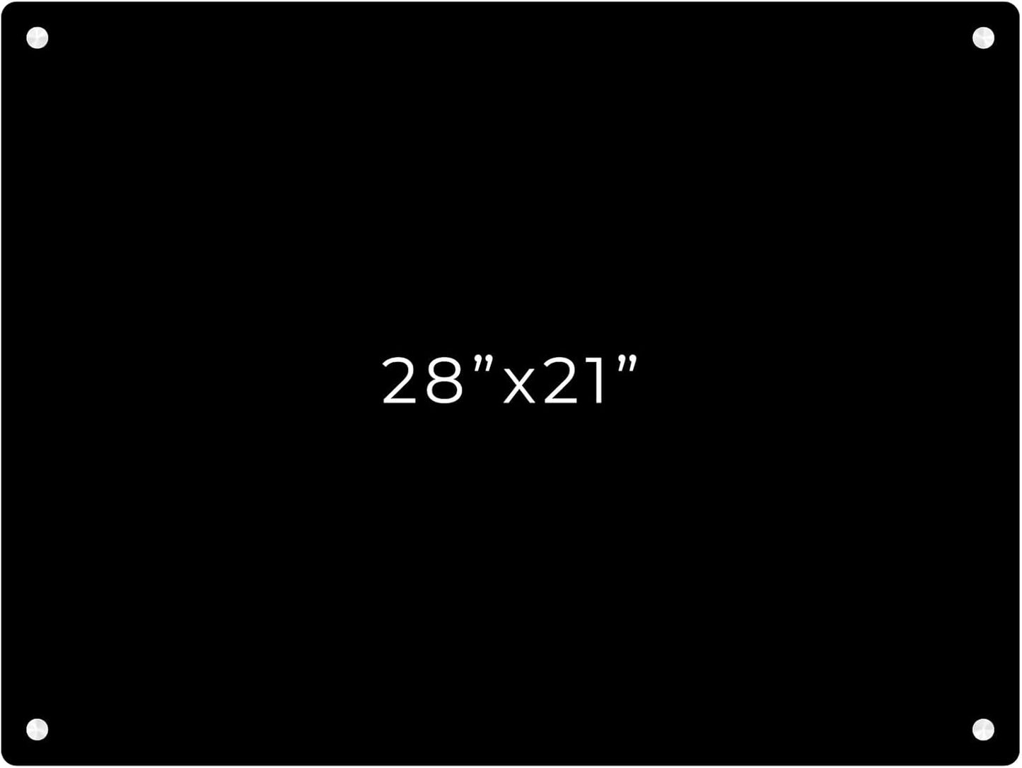 21x28 Dry Erase Board for Wall - with .25 Black Acrylic and White Stand Off Finish - Perfect Whiteboard for Office, Home, Classroom - Durable and Stylish .25 Black Acrylic Dry Erase Board