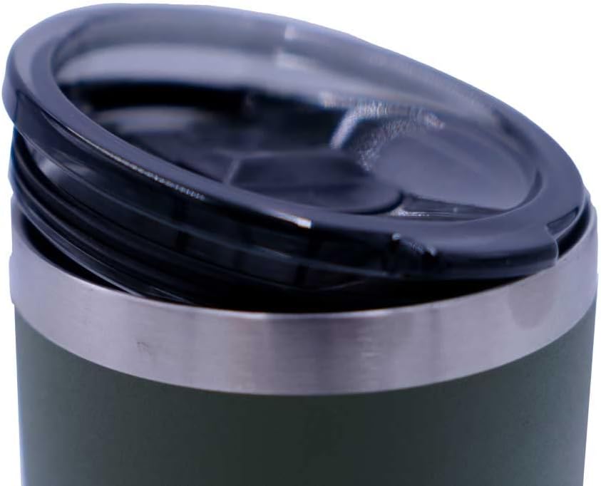 Yukon Outfitters Freedom High Grade 18/8 Corrosion-Resistant Stainless Steel Double Wall Vacuum Tumbler (20 oz/ 590ml) - 7.3" H x 3.4" Top dia. / 2.7" Bottom dia., Olive Drab with Papa Bear Shades