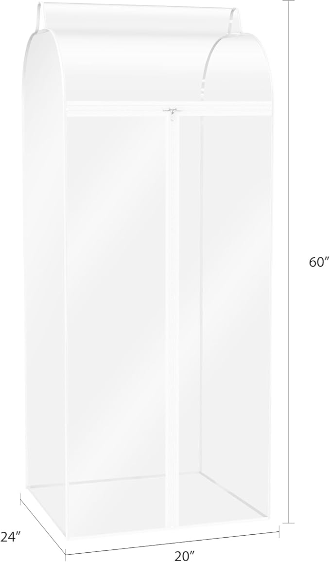 Zilink Dress Bags for Hanging Clothes 60 inch (2 Pack) Clear Garment Rack Cover Hanging Garment Bags for Storage for Coats Long Dress Gown Storage