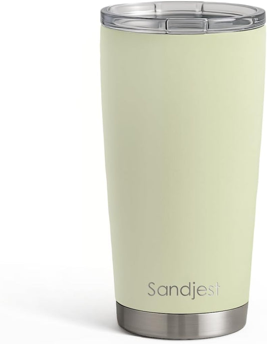 SANDJEST Green Tumbler 20oz Stainless Steel Double Wall Vacuum Insulated, Travel Coffee Cup, Gifts for Men Women Birthday Christmas