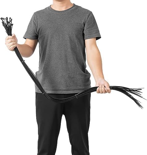 Black 48 inch Cable Zip Ties Heavy Duty 50 Pack, 200lbs Ultra Exclusive Strong Plastic Wire Ties, Large Cable Ties Extra Long Tie Wraps, Indoor and Outdoor UV Resistant