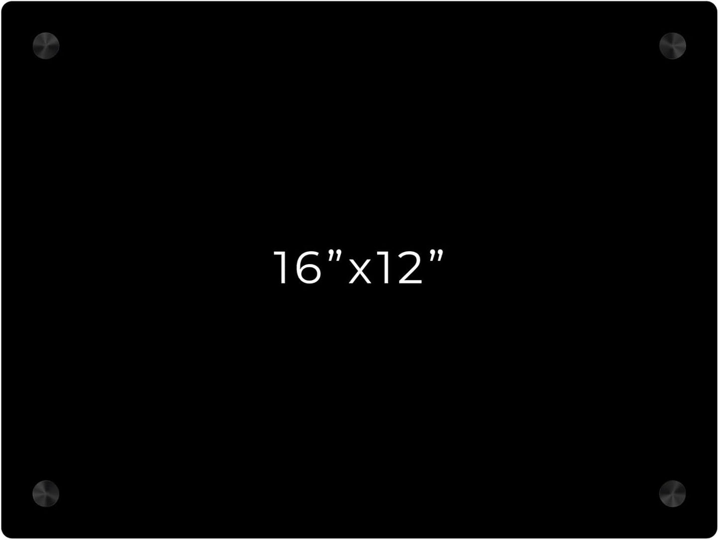 12x16 Dry Erase Board for Wall - with .25 Black Acrylic and Black Stand Off Finish - Perfect Whiteboard for Office, Home, Classroom - Durable and Stylish .25 Black Acrylic Dry Erase Board
