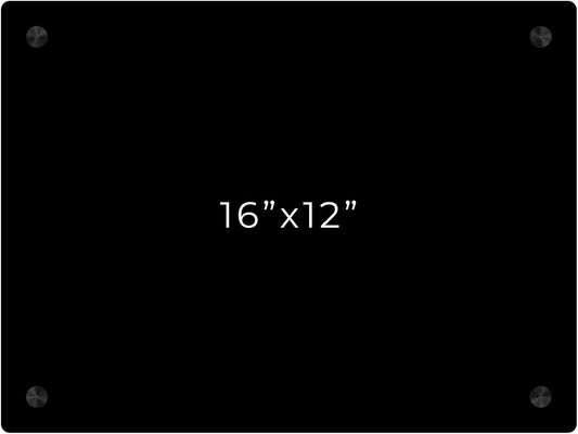 12x16 Dry Erase Board for Wall - with .25 Black Acrylic and Black Stand Off Finish - Perfect Whiteboard for Office, Home, Classroom - Durable and Stylish .25 Black Acrylic Dry Erase Board