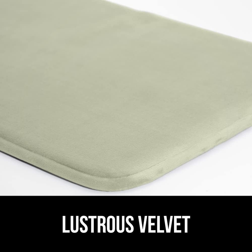 GORILLA GRIP Memory Foam Bath Mat, Soft Absorbent Velvet Bathroom Mats, Durable Dots on Underside, Machine Washable Bathmat, Carpet Rug Room Decor for Shower Tub Floor RV, 48x24 Rugs, Sage